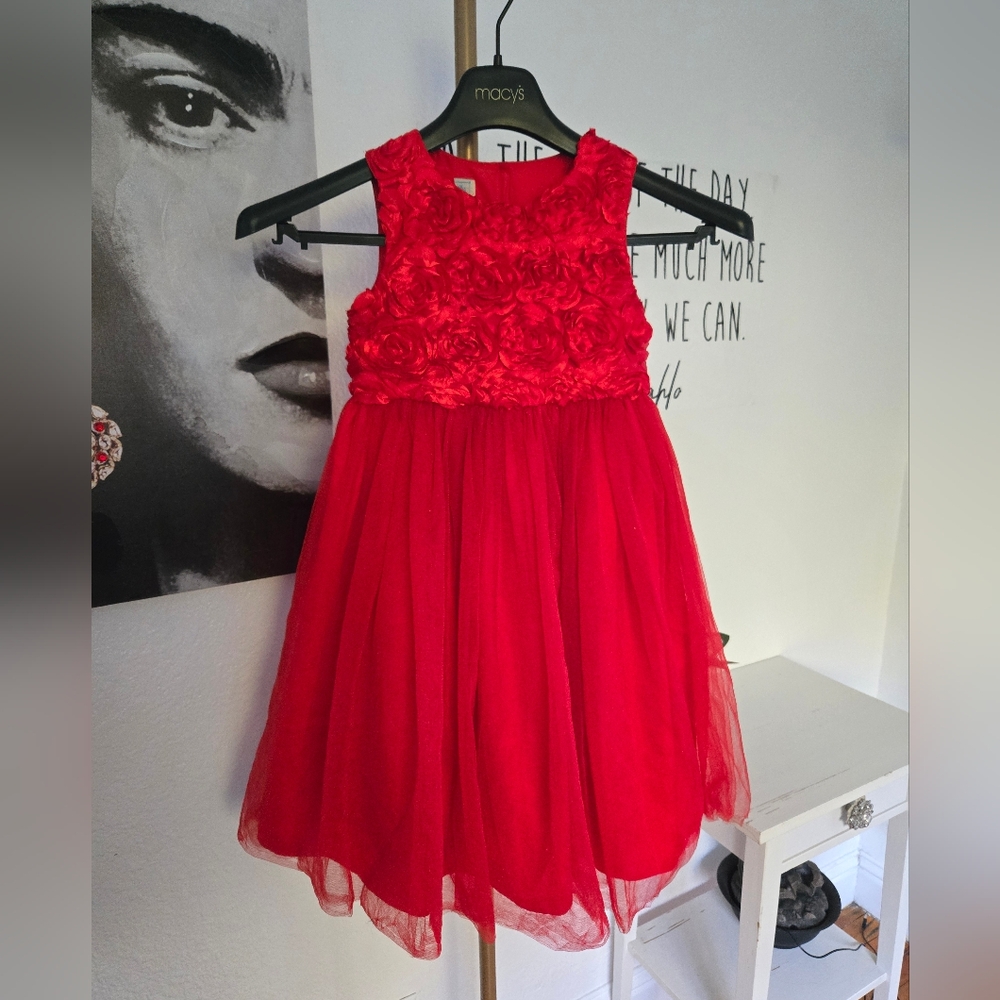 Girl's Marmellata Formal Red Floral Dress Size 6X